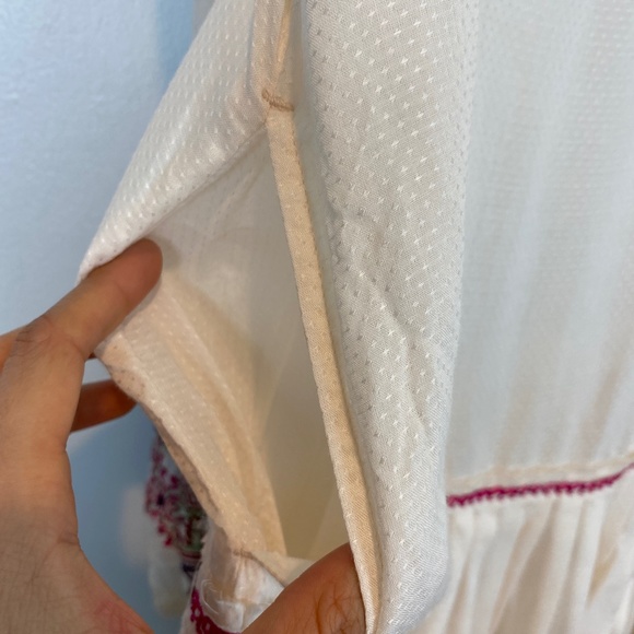 Peasant Tunic Dress Embroidered Balloon Sleeves L - Picture 2 of 10